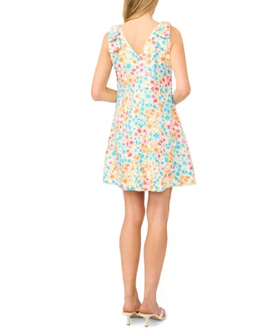 Cece Floral Bow Strap A-line Dress In Multi