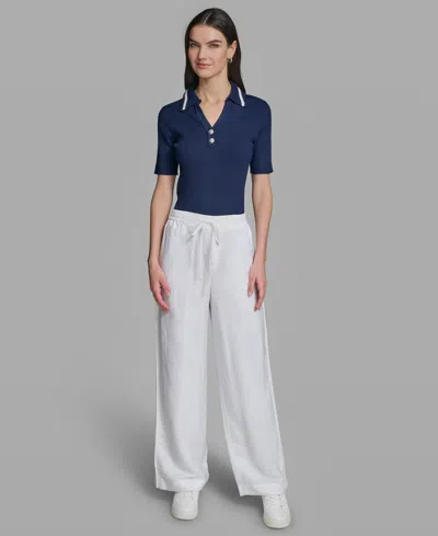 Karl Lagerfeld Petite Pull-on Pants In White