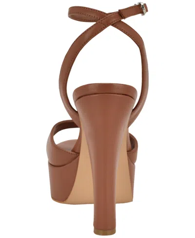 Guess Hitten Ankle Strap Platform Sandal In Brown