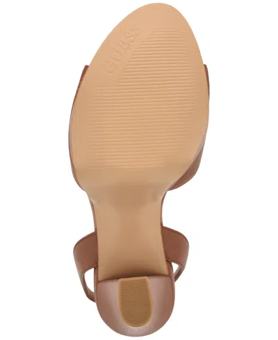 Guess Hitten Ankle Strap Platform Sandal In Brown