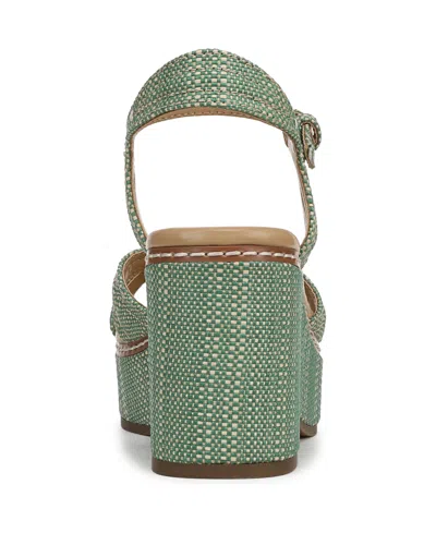 Naturalizer Dovie Raffia Ankle Strap Platform Sandal In Green