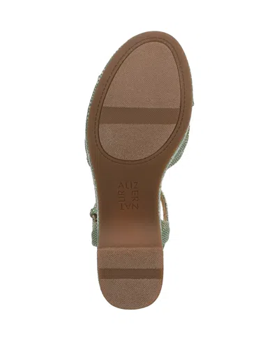 Naturalizer Dovie Raffia Ankle Strap Platform Sandal In Green