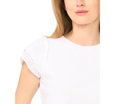 Cece Double Ruffle Sleeve Top In Multi