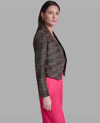 Bcbg Women's Textured Open-front Collared Jacket In Multi