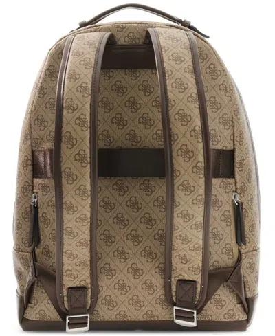 Guess Men's Milano Monogram Pattern Backpack In Brown
