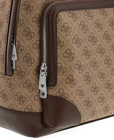 Guess Men's Milano Monogram Pattern Backpack In Brown