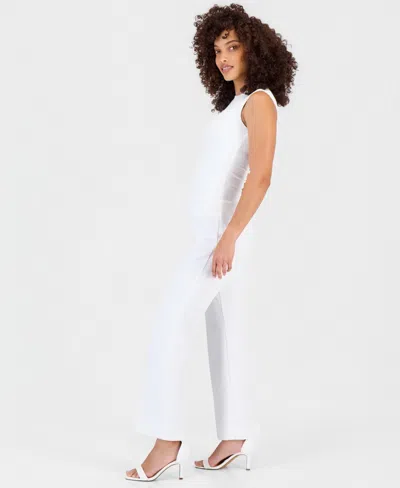 Anne Klein Essentials Petite High Rise Pull-on Pants In White