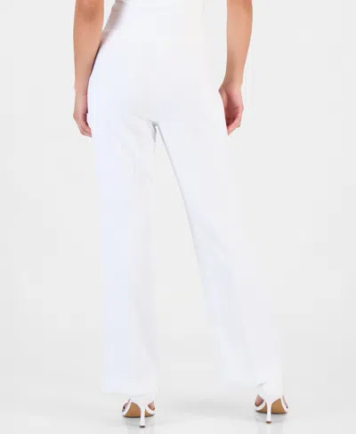 Anne Klein Essentials Petite High Rise Pull-on Pants In White