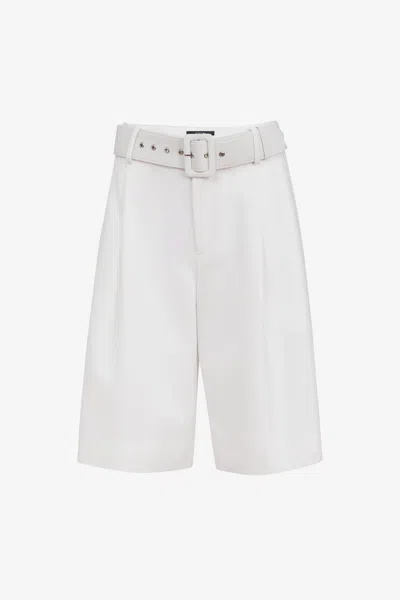 Toccin Nina Belted Culotte Pants In Optic In White