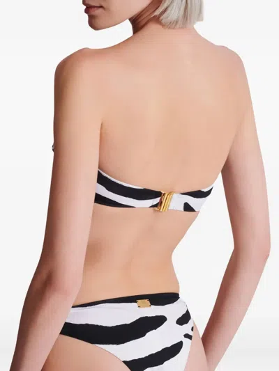 Balmain Zebra Two-piece Swimsuit In Black