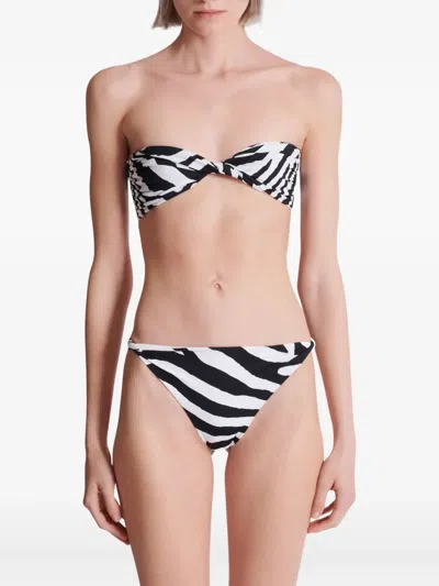 Balmain Zebra Two-piece Swimsuit In Black
