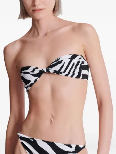 Balmain Zebra Two-piece Swimsuit In Black