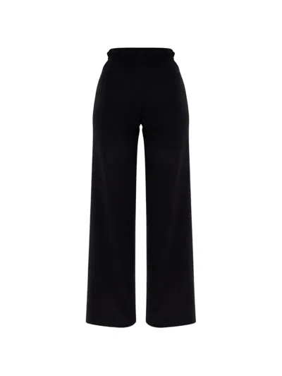 Max Mara Knit Drawstring Wide Trousers In Black