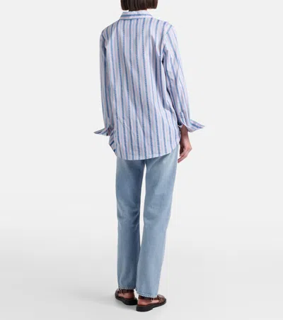Agolde 90's Pinch Waist Long Frayed High-rise Straight-leg Jeans In Blue