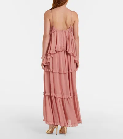 Zimmermann Luna Ruffled Georgette Midi Dress In Pink