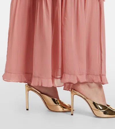 Zimmermann Luna Ruffled Georgette Midi Dress In Pink