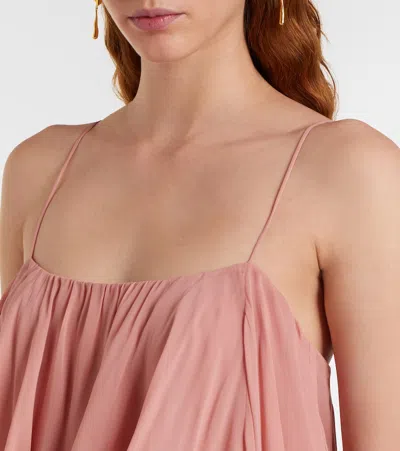 Zimmermann Luna Ruffled Georgette Midi Dress In Pink