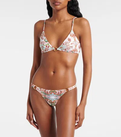 Melissa Odabash Greece Printed Triangle Bikini Top In Multi