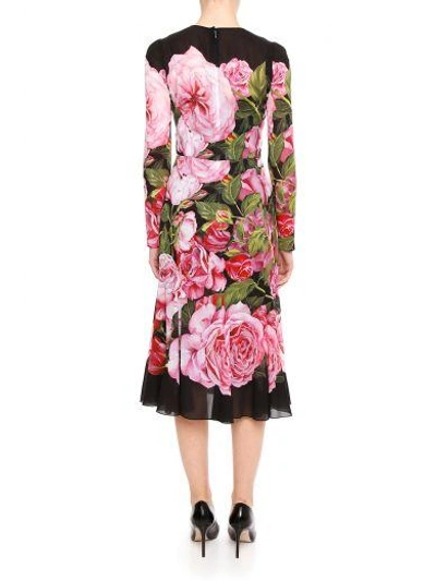 Shop Dolce & Gabbana Romantic Roses Dress In Rose F.do Nero|nero