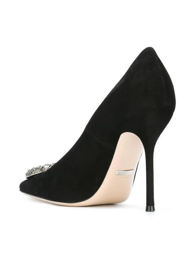 Shop Gucci Embellished Square-toe Pumps