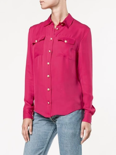 Shop Balmain Long Sleeve Blouse - Pink