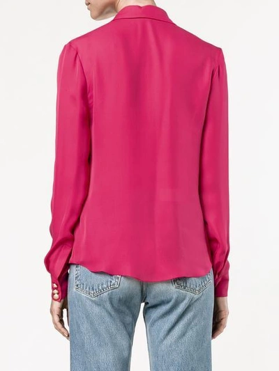 Shop Balmain Long Sleeve Blouse - Pink