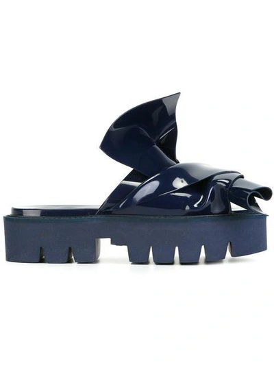 Shop N°21 Knotted Slider Sandals In Blue