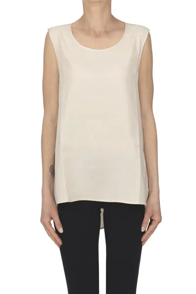 High Tech Satin Top In Neutral