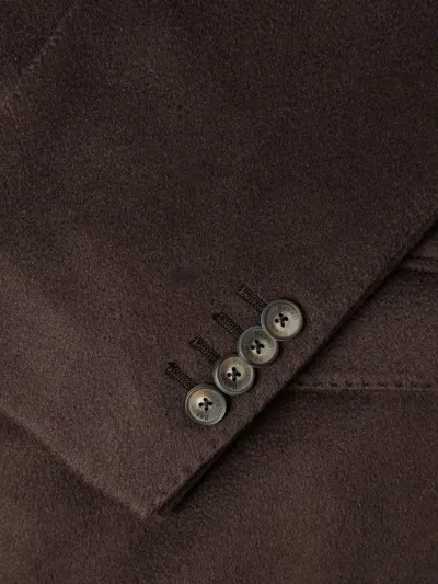 Herno Button Single-breasted Coat In Brown