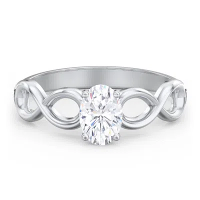 Jewlr Personalized Diamond Solitaire Engagement Ring With Infinity Band In Metallic