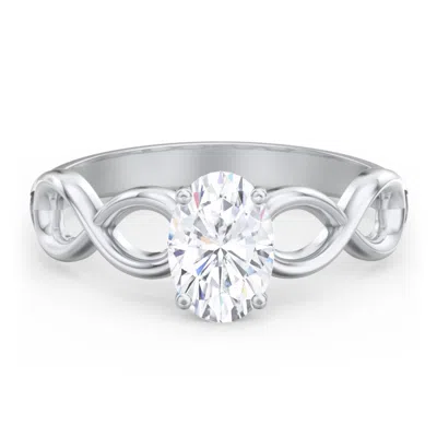Jewlr Personalized Diamond Solitaire Engagement Ring With Infinity Band In Metallic