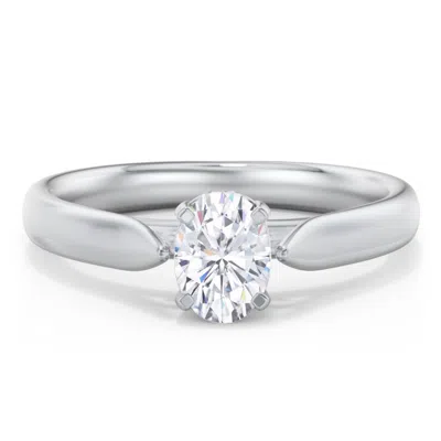Jewlr Personalized Classic Solitaire Engagement Ring With Cathedral Setting In Metallic