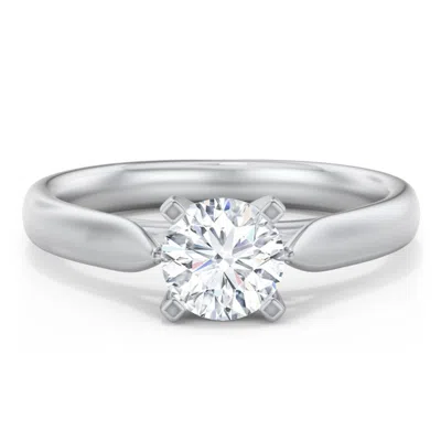Jewlr Personalized Classic Solitaire Engagement Ring With Cathedral Setting In Metallic