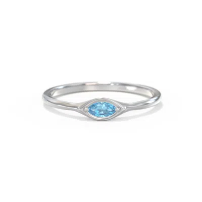 Jewlr East-west Marquise Birthstone Ring In Metallic