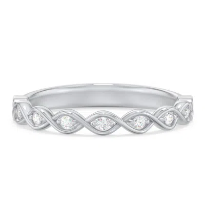 Jewlr Personalized Intertwined Infinity Half Eternity Band With Accent Stones In Metallic