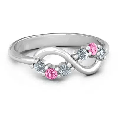 Jewlr Split Infinity Birthstone Ring In Silver