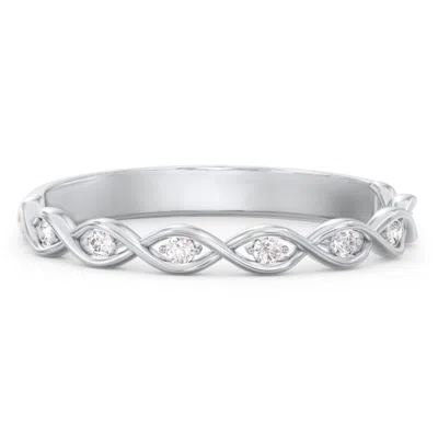 Jewlr Personalized Intertwined Infinity Half Eternity Band With Accent Stones In Metallic