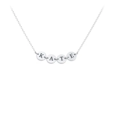 Jewlr Engravable Initial 5 Disc Pendant In Silver