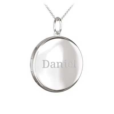 Jewlr Engravable Round Photo Locket Necklace In Silver