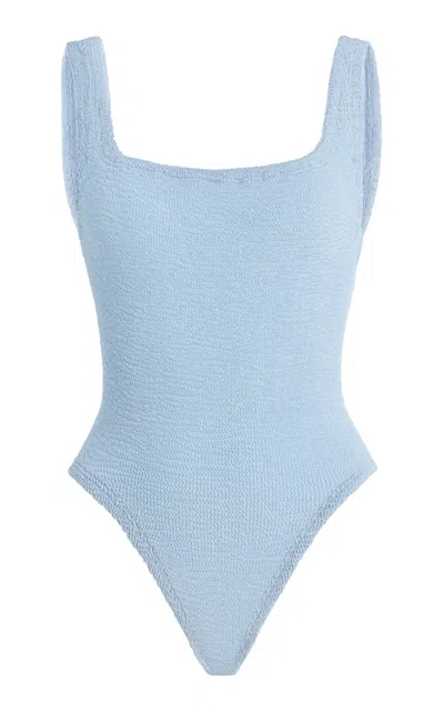 Hunza G Crinkle One-piece Swimsuit In Blue
