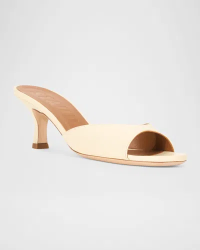 Staud 60mm Brigitte Leather Kitten-heel Mules In Multi