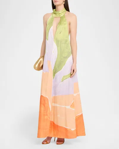 Significant Other Malina Printed Halter Maxi Dress In Multi