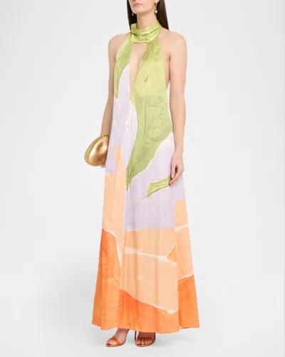 Significant Other Malina Printed Halter Maxi Dress In Multi