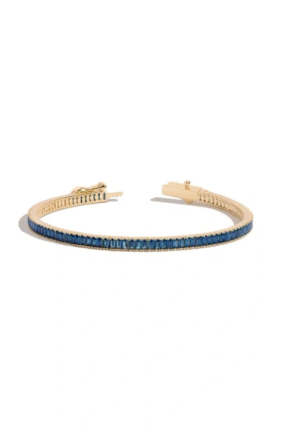 Aurate New York Lab Grown Blue Sapphire Baguette Tennis Bracelet In Multi