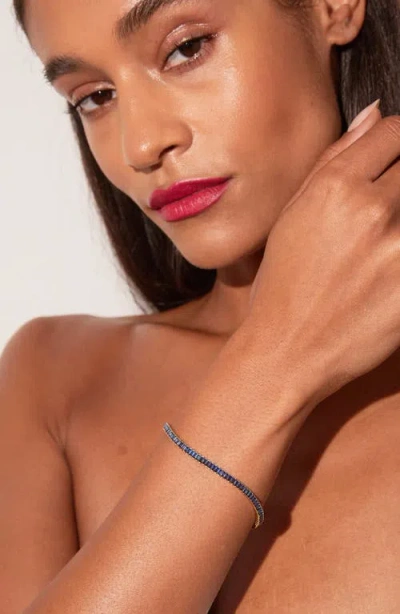 Aurate New York Lab Grown Blue Sapphire Baguette Tennis Bracelet In Multi