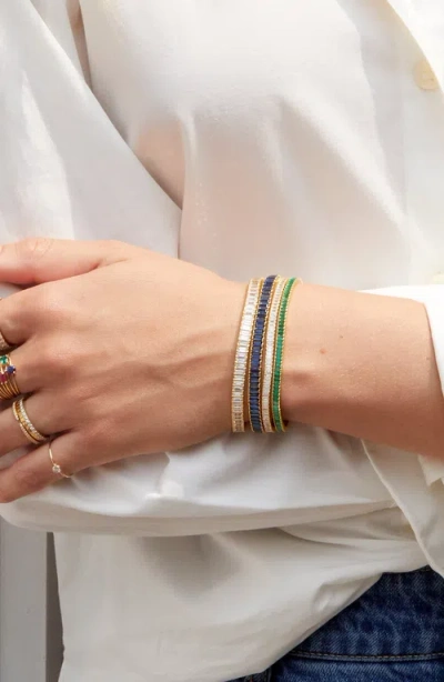 Aurate New York Lab Grown Blue Sapphire Baguette Tennis Bracelet In Multi