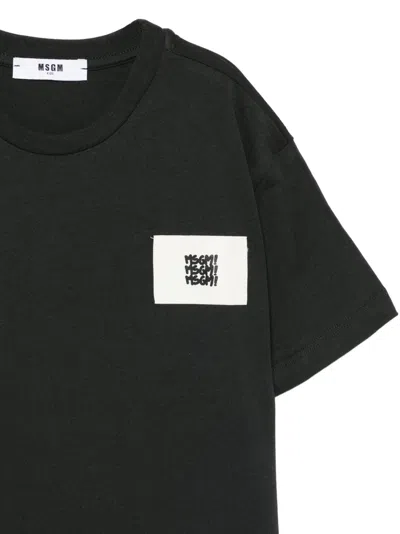 Msgm Appliqué T-shirt In Black