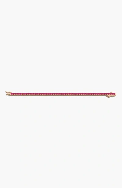 Aurate New York Lab Grown 6ct Red Ruby Tennis Bracelet In Pink