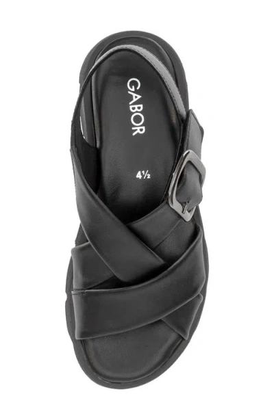 Gabor Ankle Strap Platform Sandal In Black