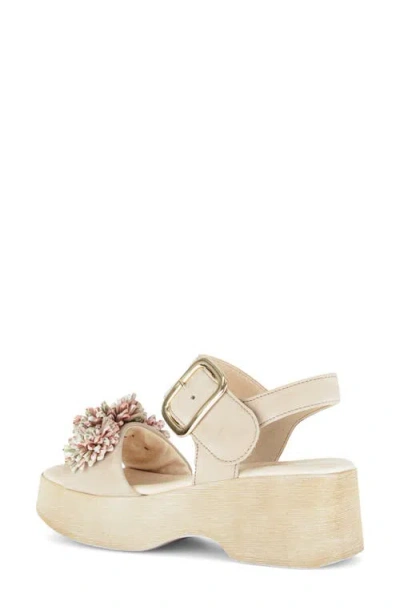 Gabor Raffia Appliqué Platform Sandal In Brown